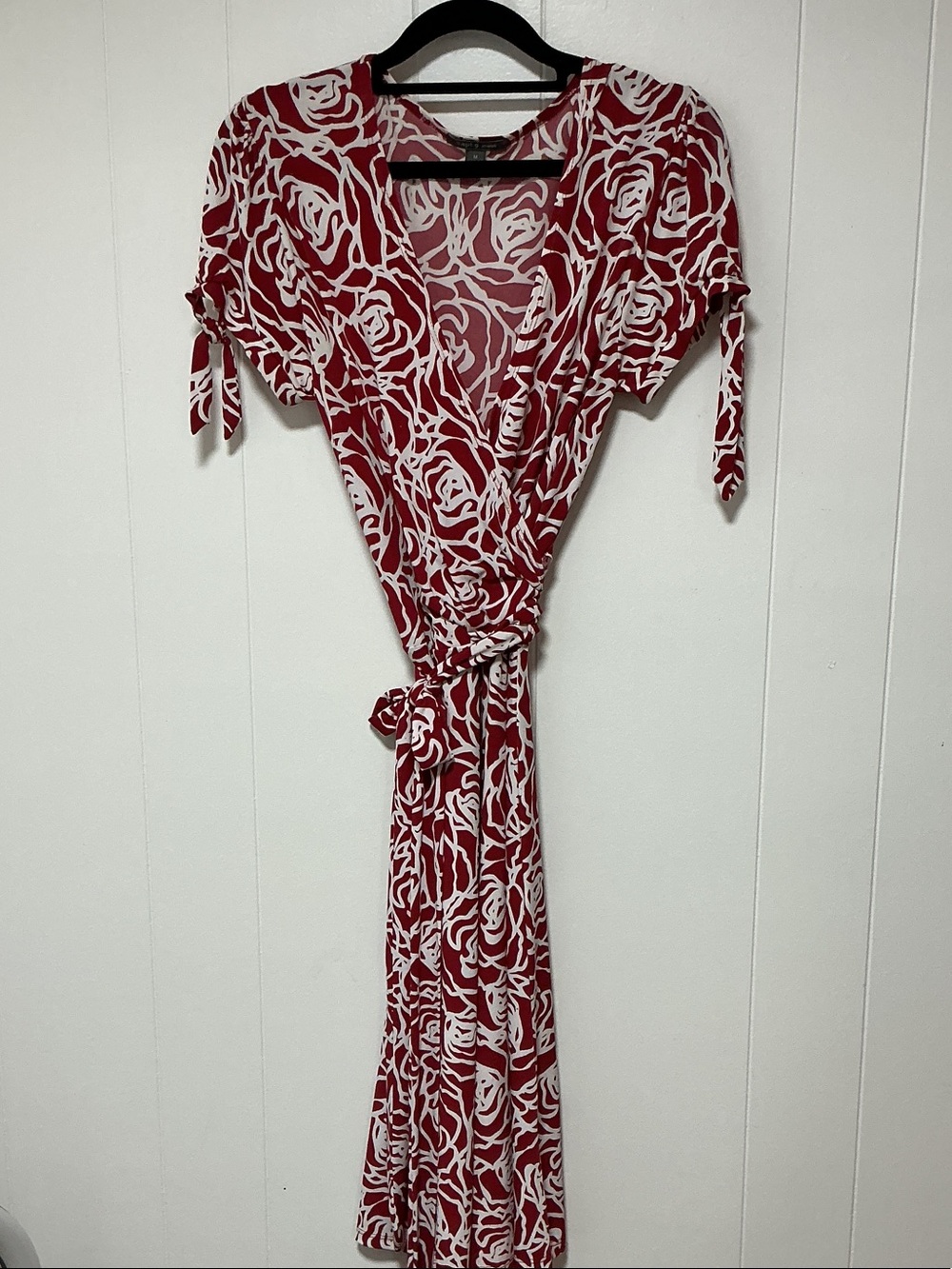 Apt. 9 Red and White Floral Wrap Maxi Dress